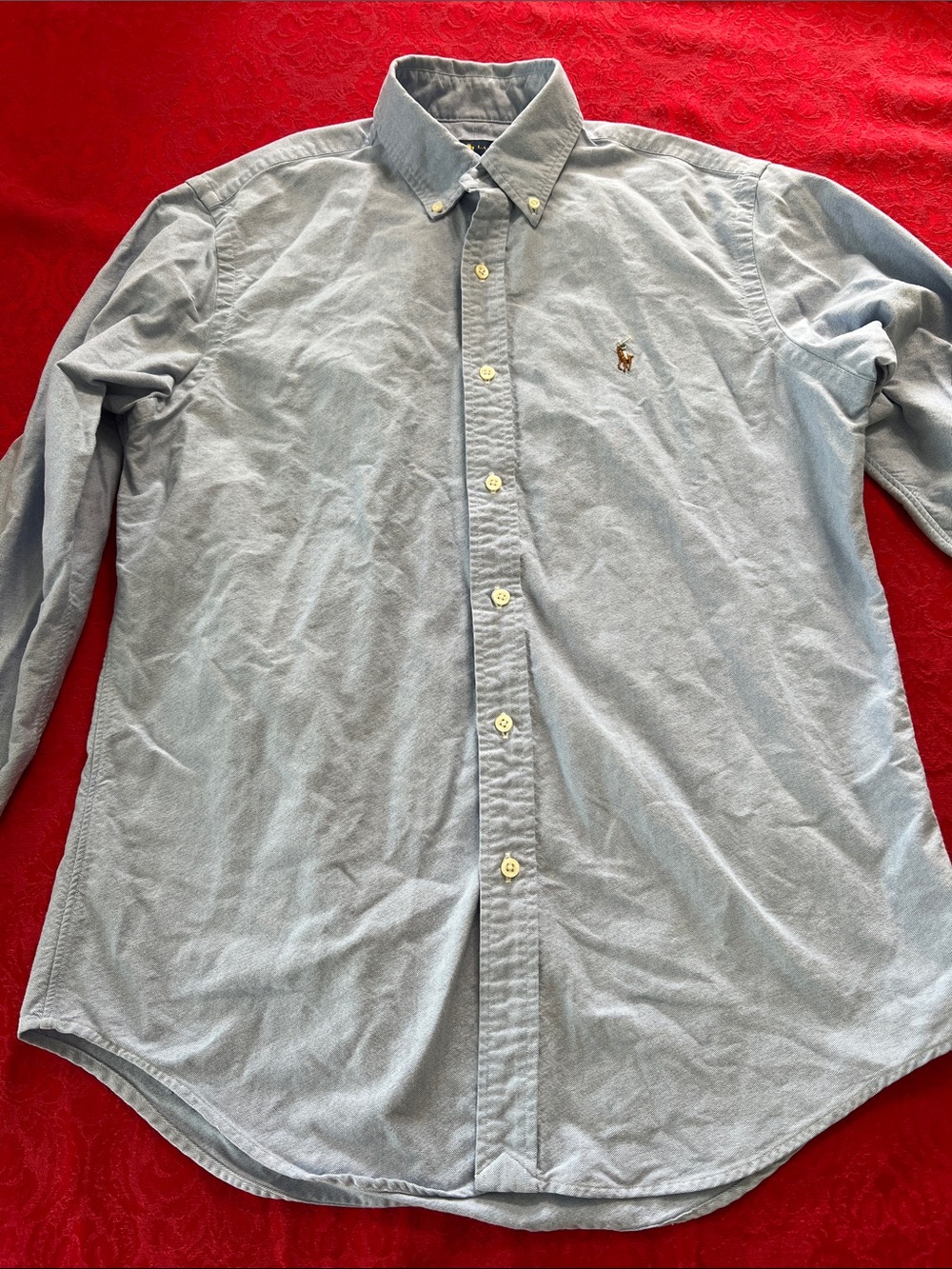 Polo Ralph Lauren Men’s M Light Blue Oxford Button Down Shirt Pony 100% Cotton